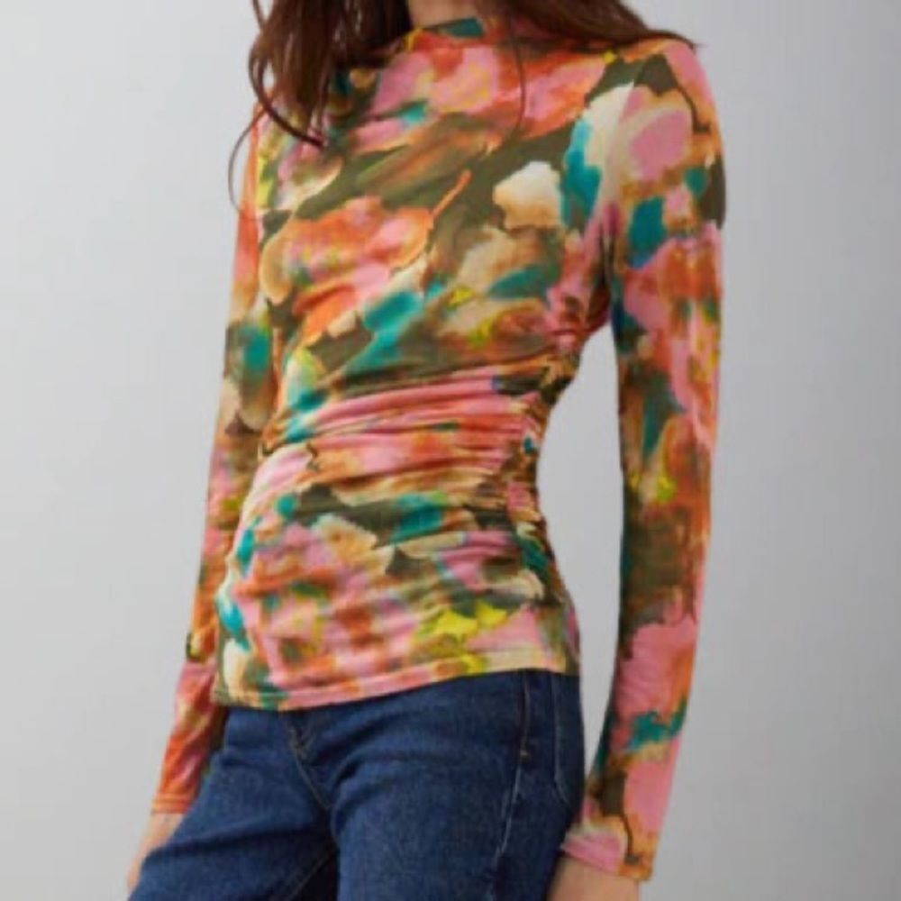 Rails Joelle Top Terra Flora Mesh Sheer Size XS